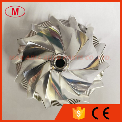 China S400 76.00/107.00mm 7+7 blades turbo milling/Aluminum 2618/billet compressor wheel  supplier