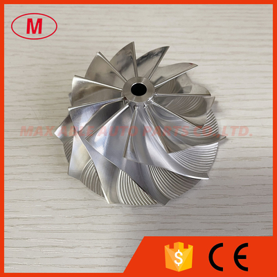 T04B 58.00/76.07mm 11+0 blades High performance turbo aluminum 2618/milling/billet compressor wheel for racing