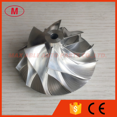 T04E 52.84/76.07mm 6+6 blades turbo milling/alumimun 2618/billet compressor wheel