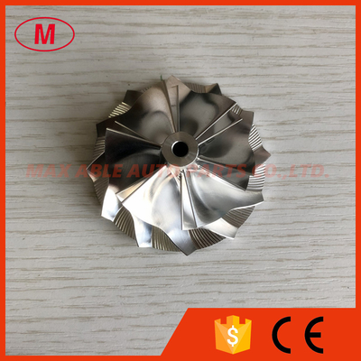 K04 46.39/56.08mm 5306-123-2014 upgrade 5304-970-0064 upgrade 6+6 blades aluminum 2618/milling/billet compressor wheel