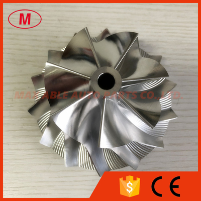 S400 75.20/107.00mm 7+7 blades high performance turbo aluminum 2618/milling/billet compressor wheel