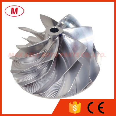 G25-660 reverse 54.28/67.40mm 7+7 Blades LEP style turbo aluminum 2618/Milling/billet compressor wheel for 858161-5003S/877895-5002S/5005S/5006S/871389-5010S/5011S