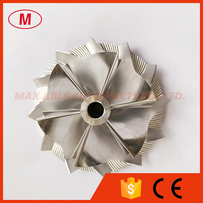 RHF55 forward 46.50/65.00mm 6+6 blades high performance turbocharger milling/aluminum 2618/billet compressor wheel