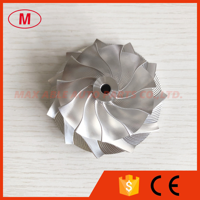 GT15-25 53.11/70.98mm 11+0 blades Point Milling, Snake Curve,Twisted Blade,Performance turbo billet Compressor wheel