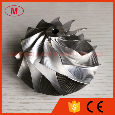 GT15-25 53.11/70.98mm 11+0 blades Point Milling, Snake Curve,Twisted Blade,Performance turbo billet Compressor wheel