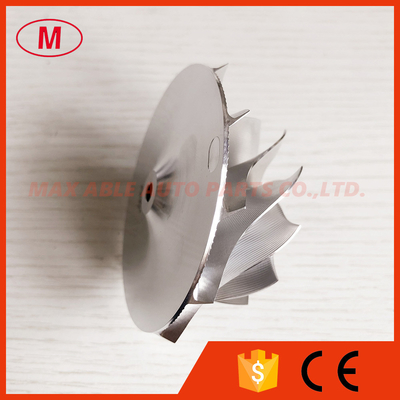 GT15-25 53.11/70.98mm 11+0 blades Point Milling, Snake Curve,Twisted Blade,Performance turbo billet Compressor wheel