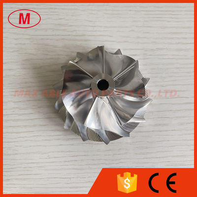 T60 60-1BS 59.07/76.07mm 7+7 blades high blade turbo milling/aluminum 2618/billet compressor wheel for Turbonetics