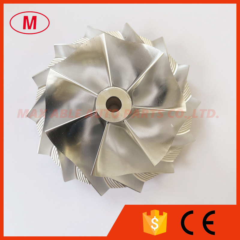 T51RSPL 76.71/102.33mm 7+7 blades high performance racing Turbocharger milling/aluminum 2618/billet compressor wheel