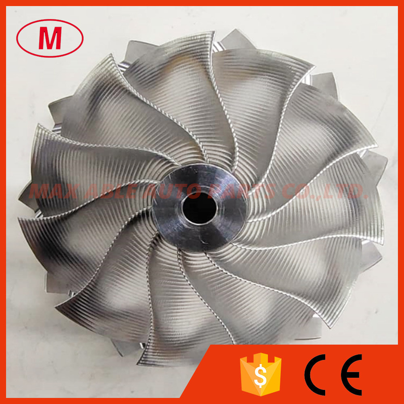 K04 forward 57.00/70.00mm 11+0 blades Point Milling, Snake Curve,Recessed Superback Extreme turbo billet compressor whee