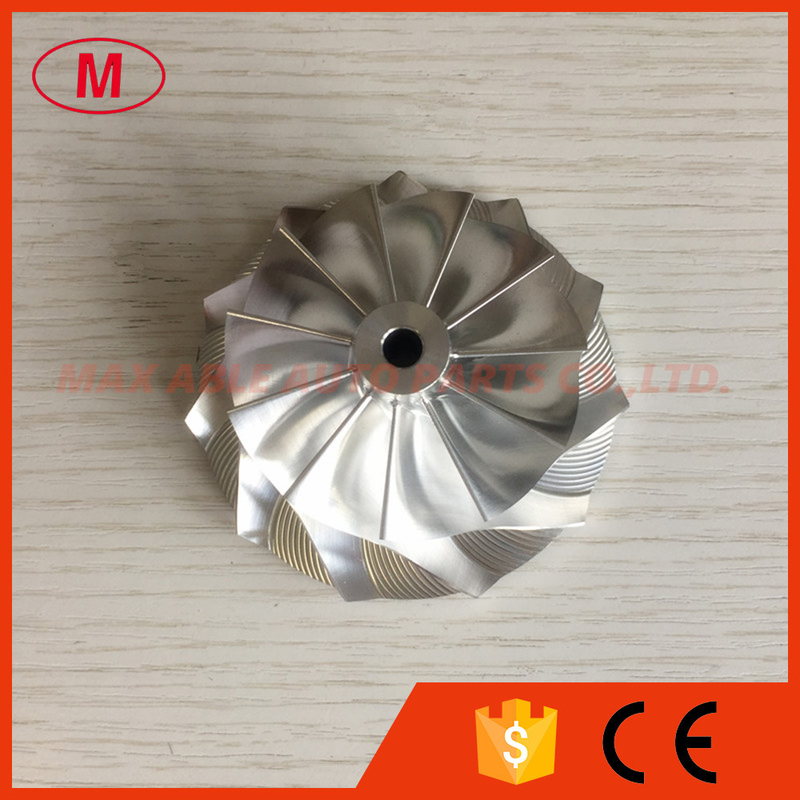 GT3037 452708-0001 11+0 blades 57.04/76.13mm bore:6.0mm milling/billet compressor wheel for 700382-12/700177-7 racing