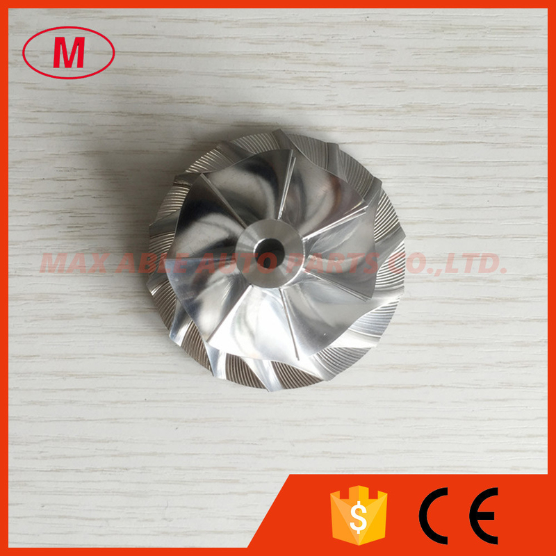 RHF55 46.40/65.00mm 7+7 blades Turbo aluminum 2618/milling/ Billet compressor wheel