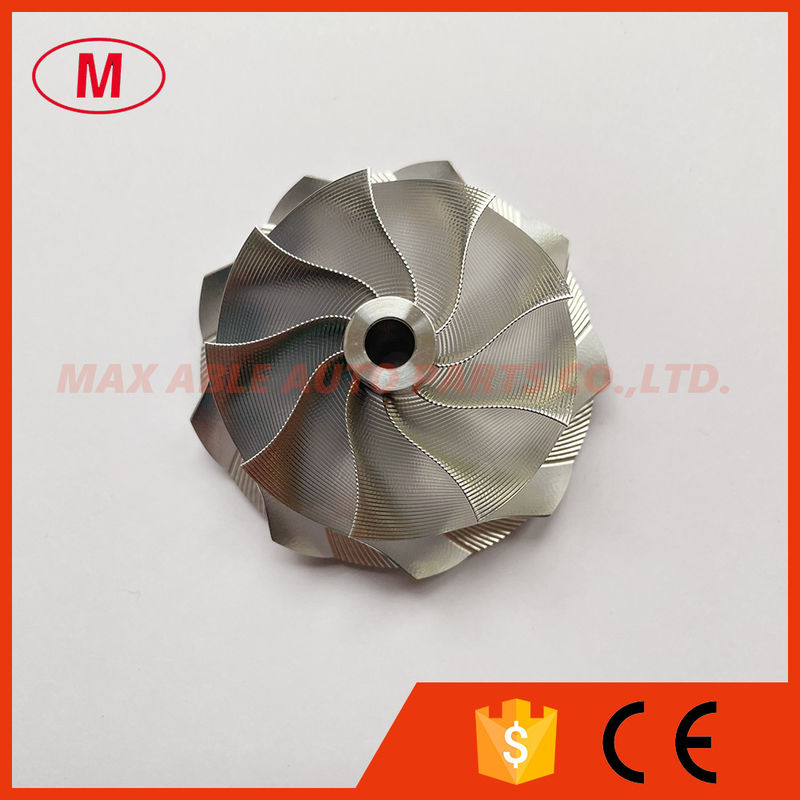 G25-550 48.35/60.00mm 9+0 Blades Point Milling snake curveTurbo Aluminum 2618/Milling/billet Compressor Wheel for 871389-5004S/871389-5005S