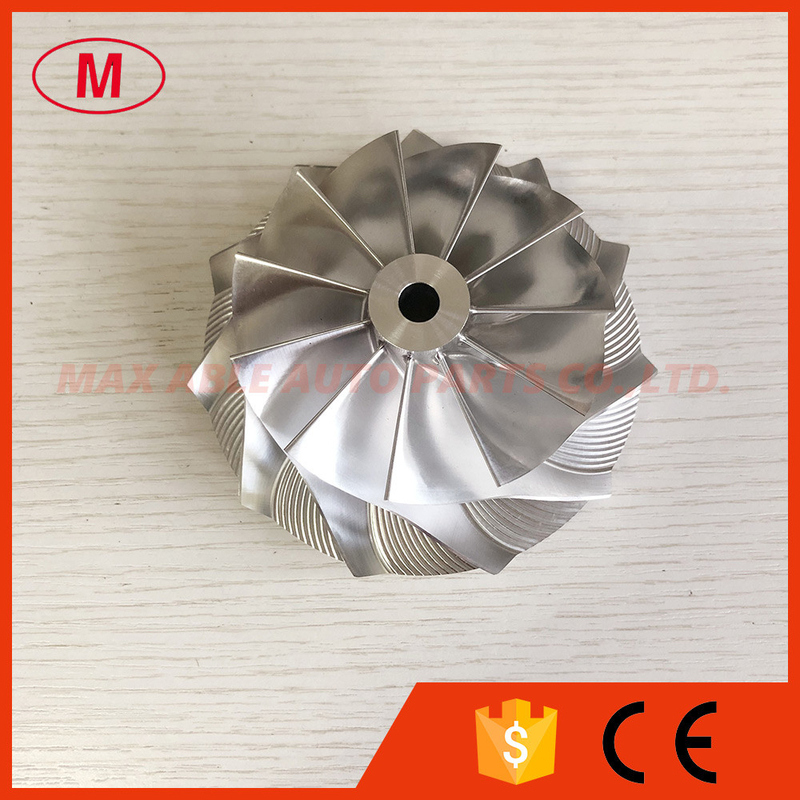 T51RSPL 76.71/102.33mm 11+0 blades turbocharger billet/milling/aluminum 2618 compressor wheel for Racing