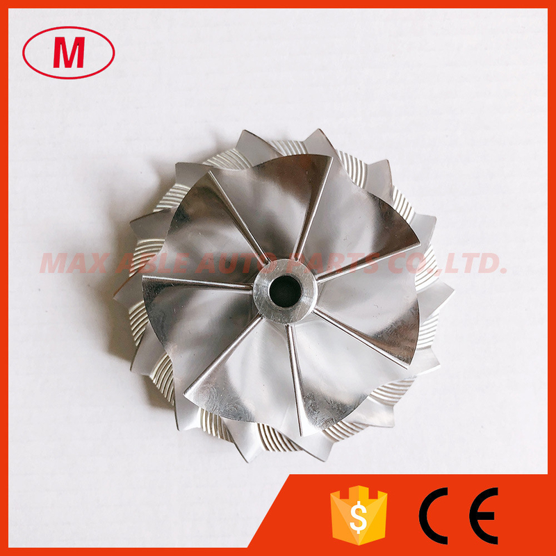 T04E 57.04/76.07mm 7+7 blades high performance turbocharger billet/milling/aluminum 2618 compressor wheel